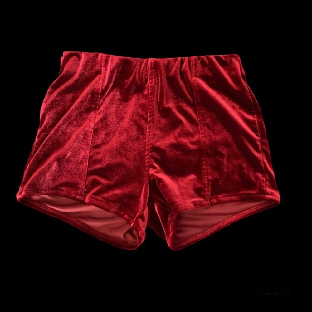 Velvet high waisted mini shorts